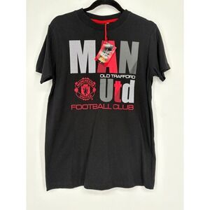 NWT RARE Official Manchester United Old Trafford Graphic Team Crew Tee Black XS‎